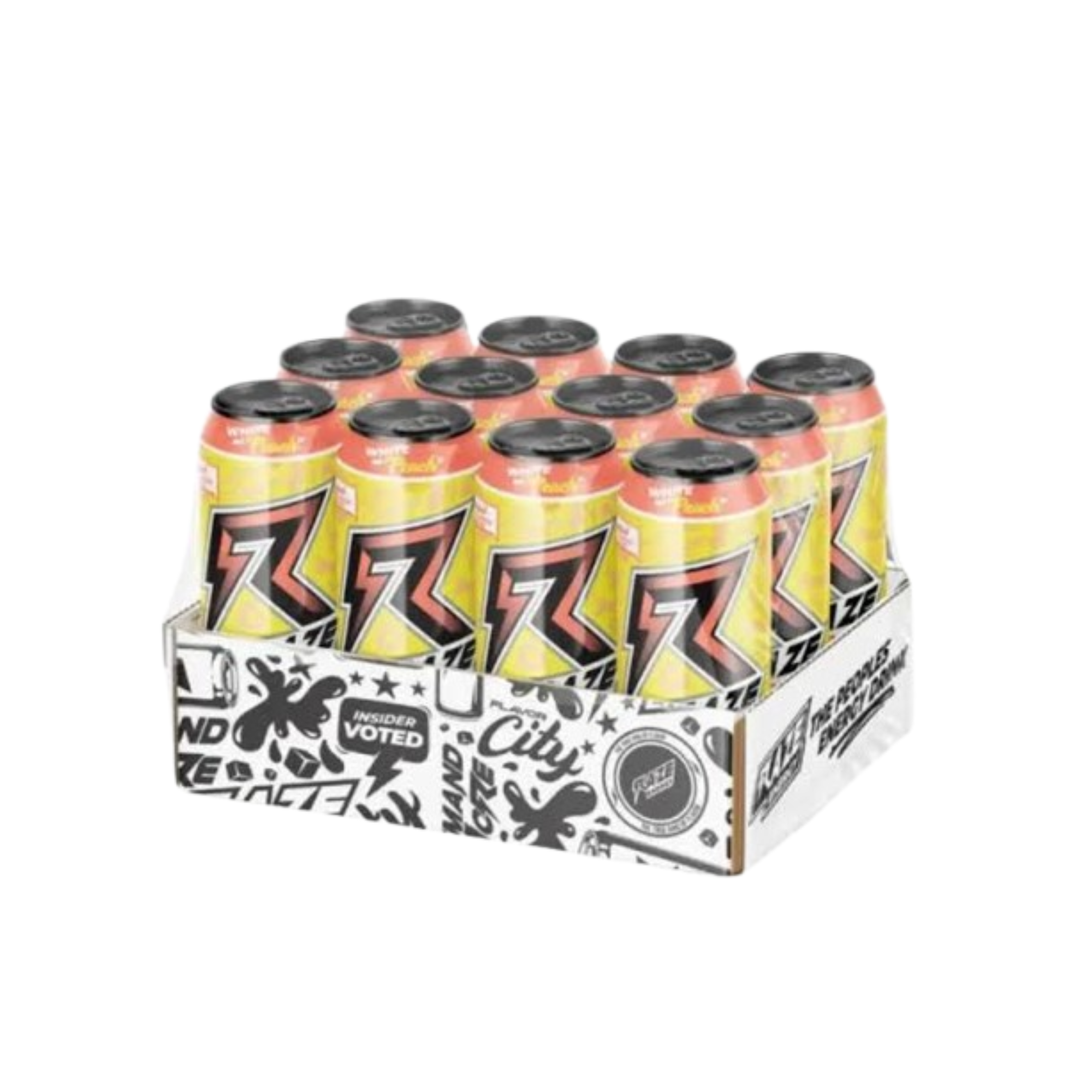 12 Raze Energy White Peach 473mL avec 151,36mg de Caféine 